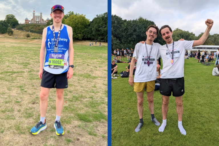 Alex completed 10 challenges and Sam ran the Hackney Half with his brother