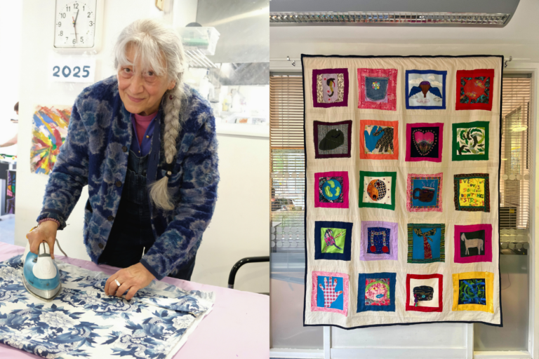 Joceline is an artist and recently made a quilt with our members