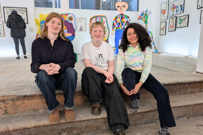 Lydia, Ro and Grace at the opening night of one of our Submit to Love exhibitions