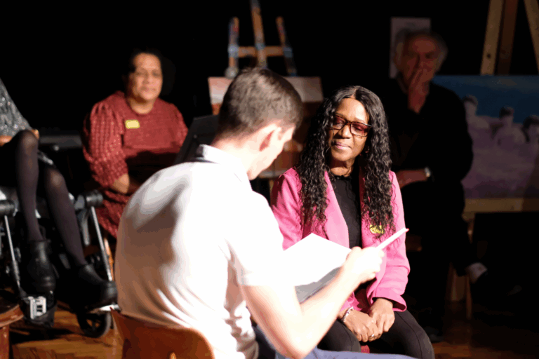 Tom and Lina shared their story as part of the performance at Chats Palace